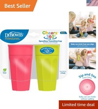 Dr. Brown's 360 Spoutless Transition Cup, 10oz Travel-Friendly  Leak-Free Set