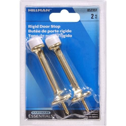 Hillman Rigid Door Stop Brass (3") 2 Pack 852337