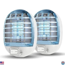 2-Pack Gray Indoor Bug Zapper - Powerful Mosquito Killer & Fly Trap with Lights