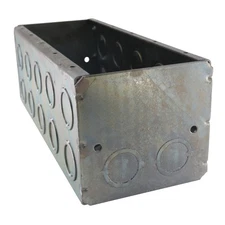 RACO 699 MASONRY BOX, 5-GANG, 3-1/2" DEEP, 1/2" & 3/4" KOS, STEEL