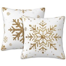 Throw Pillow Covers Snowflake with Gold Glitter Snowflake With Gold Glitter