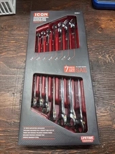 ICON WRDBS-7 Professional SAE Double Box Ratcheting Wrench Set 56654 🔥NEW🔥