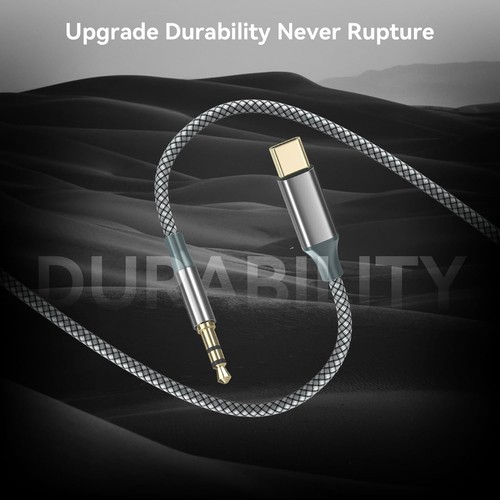 USB C to 3.5mm Audio Aux Jack Cable, Type C Headphone 3.3ft, Gray - Picture 5 of 7