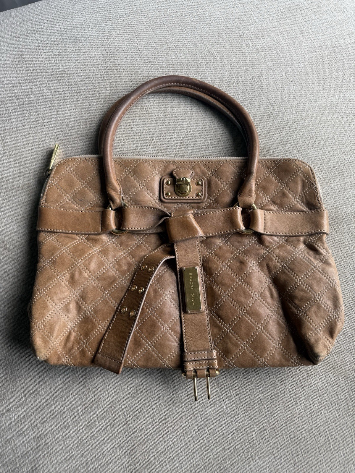 Vintage Marc Jacobs Quilted Leather Bag Soft Caramel Leather Shoulder Bag