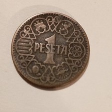 1944 Spanish 1 Peseta Coin