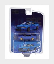 1:64 POP-RACE-LIMITED Nissan Skyline Gt-R (R32) Coupe 1991 Blue PRE009 Model