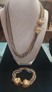 Vintage Multi-Strand Lion's Mane Hobe' Necklace & Bracelet, Estate
