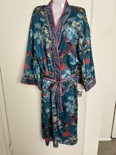 World Market Midi Robe Womens Free Size Asian Geisha Floral Kimono Boho Bohemian