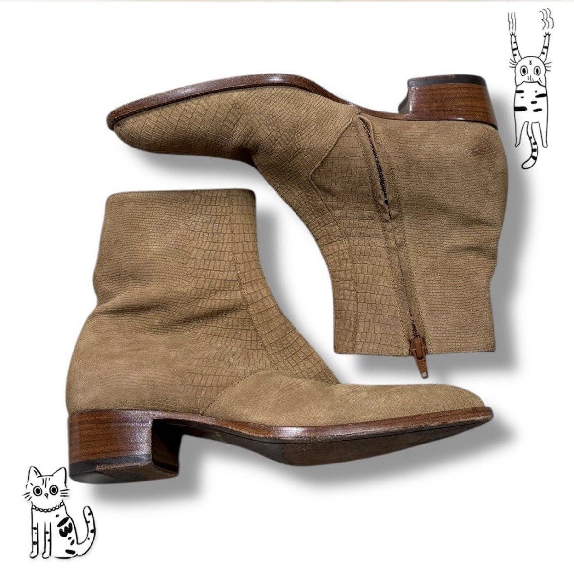 stivali yves saint laurent ysl stile coccodrillo materiale pelle taglia EU 40