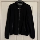 Iceberg Jacket Bomber Black with Leather details Size 40/12