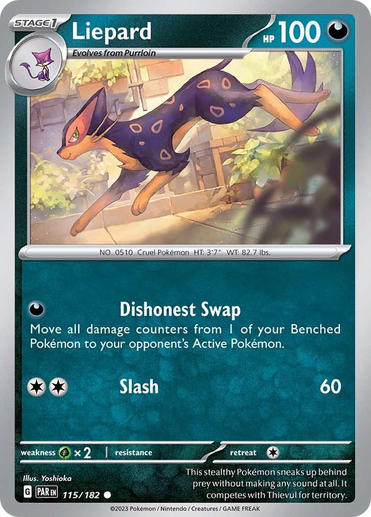 Liepard 115/182 Paradox Rift Near Mint EN Pokemon
