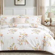 Bedding Dreamer King Duvet Cover Set, 100 Cotton Botanical Garden Floral Bed...