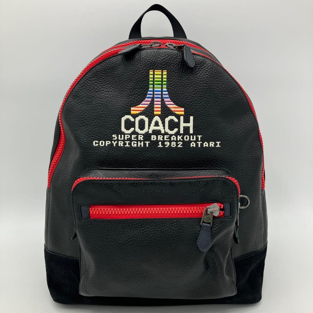 COACH Atari Collaboration Leather Backpack Black … - image 1