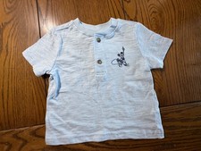 NWT Janie and Jack Disney Mickey Mouse Embroidered Henley Shirt Top 12-18 Months