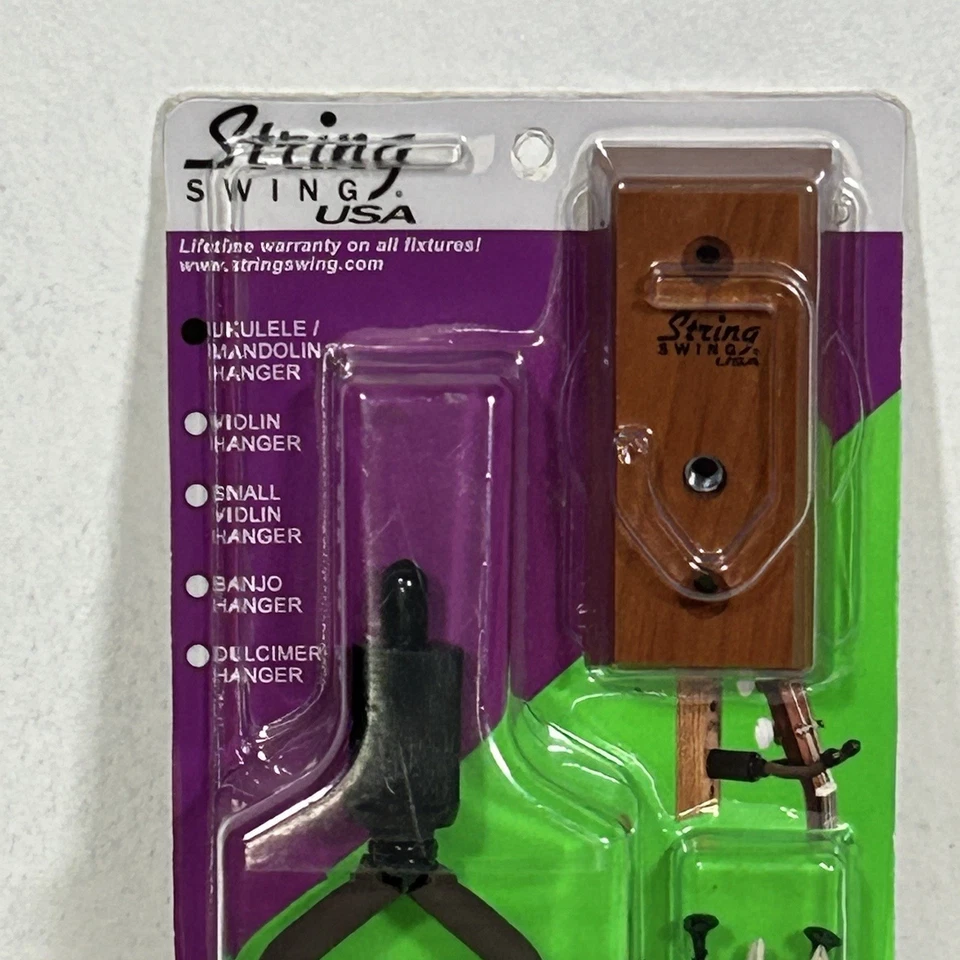 New Ukulele Mandolin Hanger String Swing USA Wall Installation NIP - Image 2 of 4