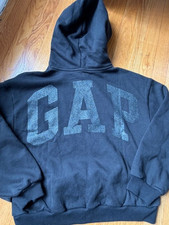 NWT Gap Kids Gap Logo Pullover Hoodie size XXL 14-16 - Glitter Logo - Black