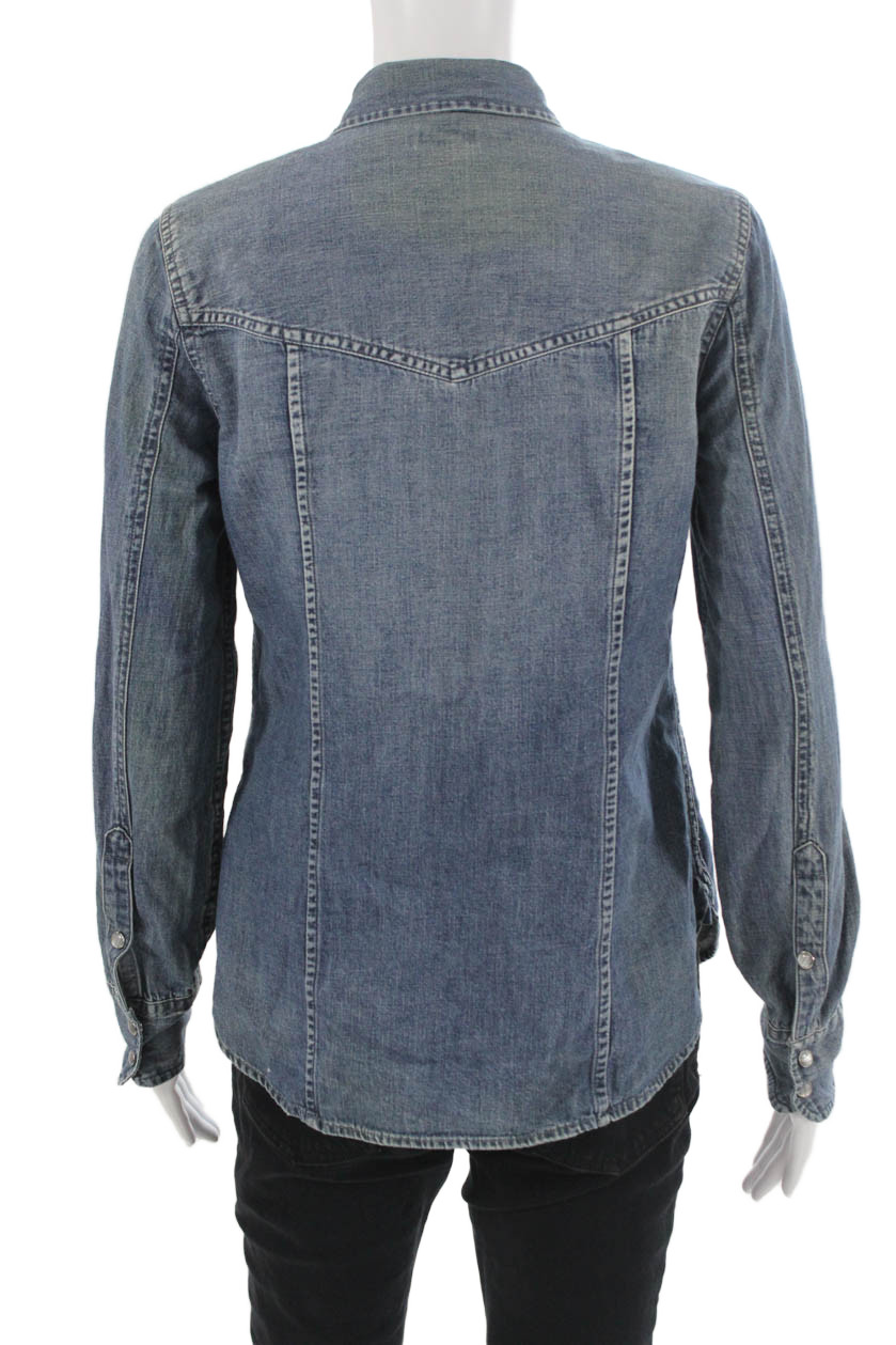 J Crew Women Basic Button-Up Collared Long Sleeve… - image 3