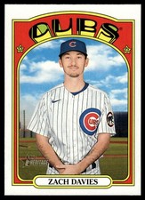 2021 TOPPS HERITAGE BASEBALL CARD ZACH DAVIES #643 CHICAGO CUBS 5526