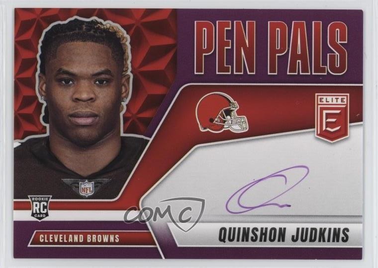 2025 Panini Donruss Elite Pen Pals Purple Ink Quinshon Judkins Rookie Auto RC
