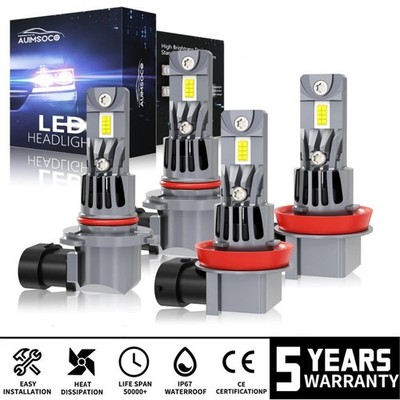 LED Headlight Bulbs Kit 9005+H11 High Low Beam 4x For Honda Acord 2013-2017 2018