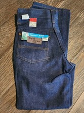 Vintage 70s JC Penney Jeans Boys 23x23 1/2 Blue Flared Western Super Denim New