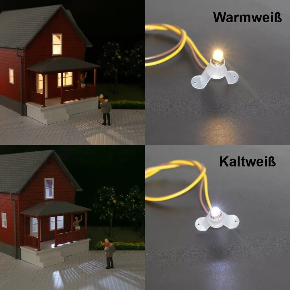 Lampadina LED E5,5 attacco filettato attacco E5.5 LED 3-24V AC/DC modellismo H0 TT N - Immagine 4 di 4