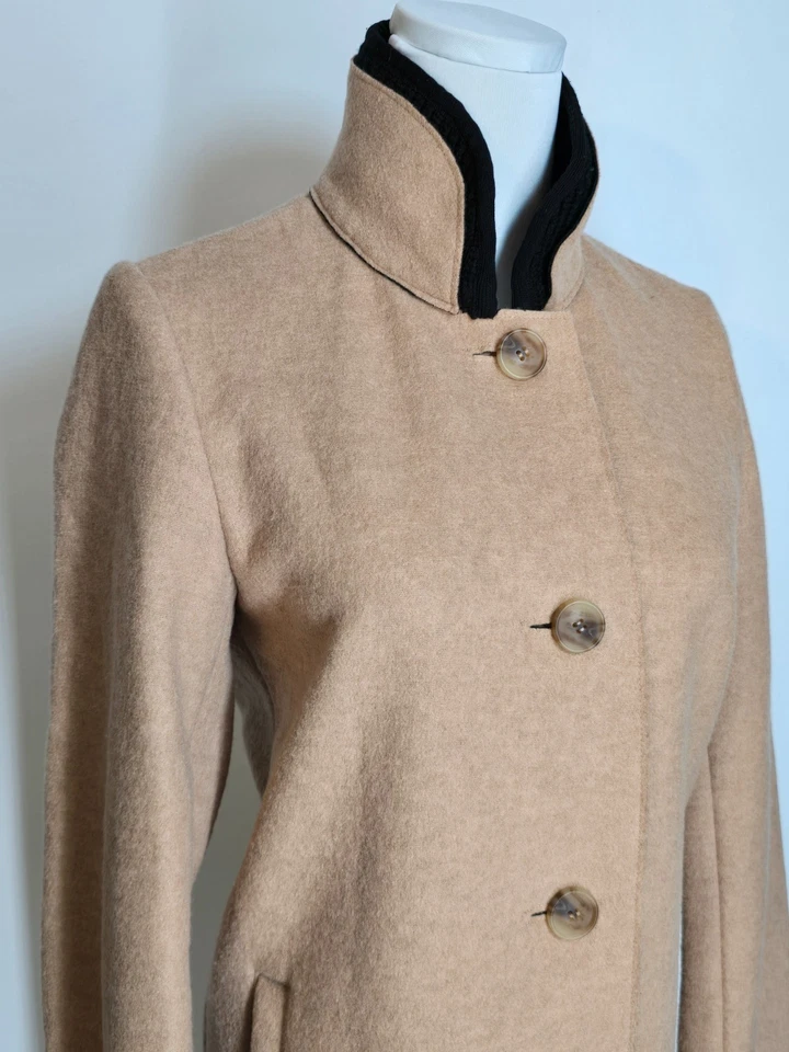 Abrigo Maje Camel Tostado Mezcla Lana FR 36 Mediano Chaquetón Largo Foto 4 de 4
