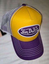 Von Dutch Mens Trucker Hat Cap Purple/Yellow/...