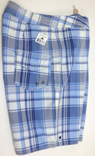 NEW POLO RALPH LAUREN Size 32 Men's Swimwear Board Short Blue Plaid STRETCH 89