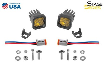 Diode Dynamics SSC1 Yellow Sport Flood Standard LED Pods (Amber Backlight)