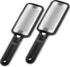 Foot Rasp File, 2 Pcs Stainless Steel Pedicure Callus Remover for Black 