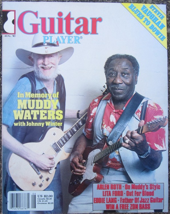 GUITAR PLAYER Magazine..Aug 1983 -MUDDY WATERS ,JOHNNY WINTER COVER, slide style