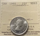 1960 Canada Quarter 25 Cents 25C ICCS CERT**MS 63** Nice Coin