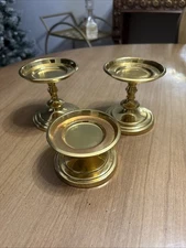 PARTYLITE CANDLE HOLDER SET OF 3 GOLD-TONE