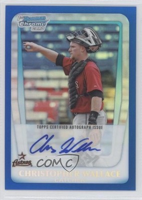 2011 Bowman Chrome Prospects Blue Refractor 58/150 Christopher Wallace Auto 0p8