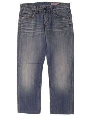 GAS Mens Straight Jeans W33 L29 Blue Cotton BE11