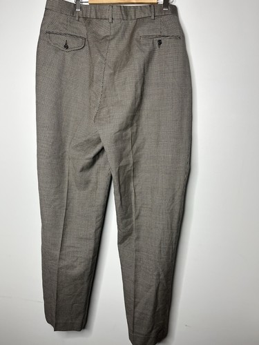 Retro Polo Ralph Lauren Pants Houndstooth Dress Men's 40x33 Gray *read* - Picture 6 of 22