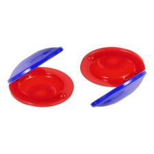2 Pcs Plastic Castanets, Hand Finger Castanets for Adults Beginner, Red-Blue