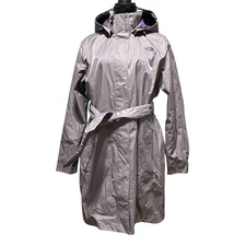 The North Face Dryvent Rain Coat Trench Belted Jacket Wmns XL Purple Shimmer