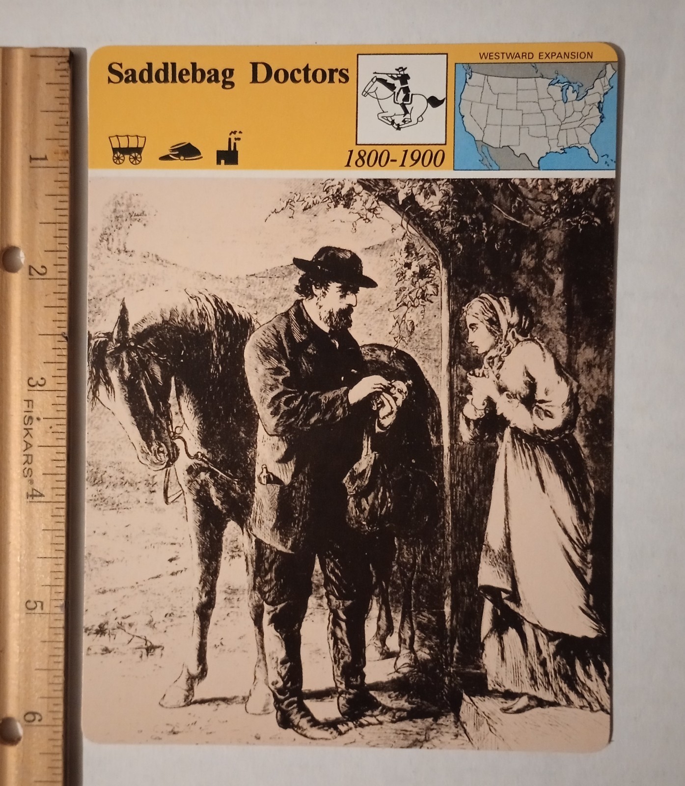 1979 Panarizon Saddlebag Doctors Bowie Knife Surgeons Frontier Large Card Vtg