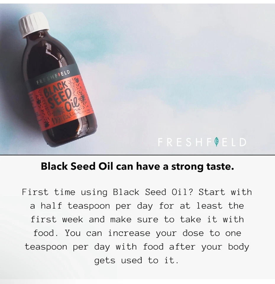 1 Black Seed Oil Cold Pressed Nigella Sativa Unrefined Omega 3-6-9 8oz Glass BTL - Image 4 of 4