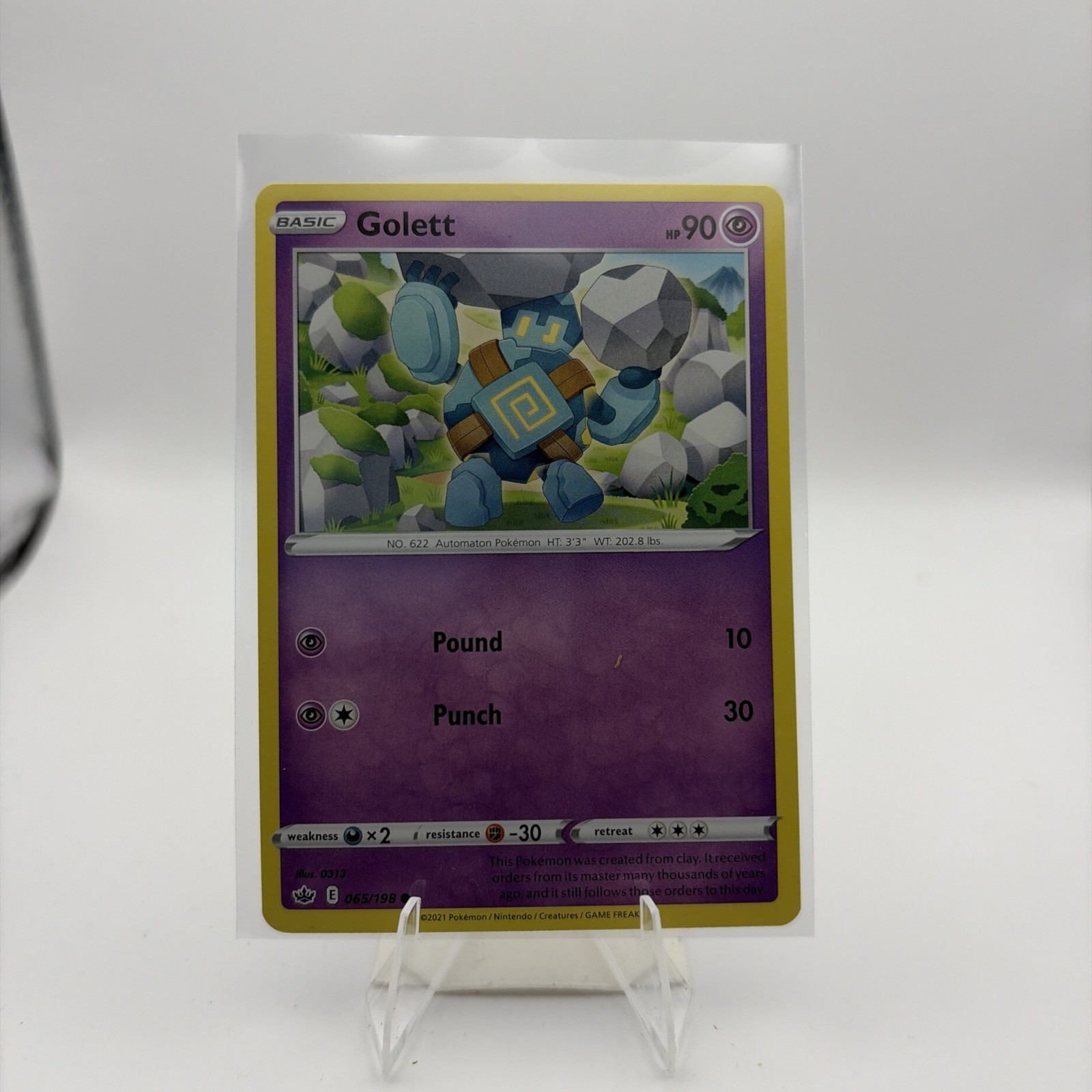 Golett 65/198 Pokemon Card Chilling Reign Common 90 HP Near Mint J29