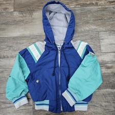 Vintage Weather Tamer 80s Child Jacket Sz 5T Hooded Colorblock Coat Made In USA