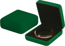 2 Pieces Metal Velvet Bracelet Gift Box, Small Bangle Holder Display Case for Wo
