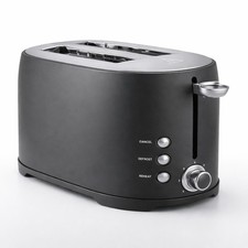 Morrisons Nutmeg Home Fluted 2-Slice Toaster Black, New, Box Opened For Testing