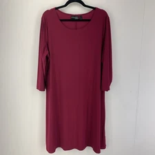 Attitudes By Renee Womens XL Slinky Midi Dress Minimalist Lagenlook Stretch