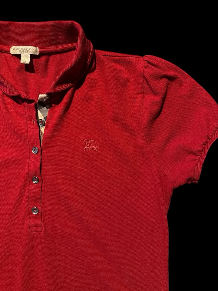 BURBERRY BRIT Damen Designer Poloshirt Monogramm Rot Gr.XL - Bild 3 von 3