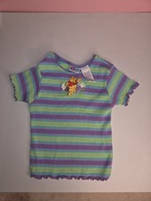 Vintage Winnie The Pooh Girls Shirt Size 7/8 Y2k Cute Stripes