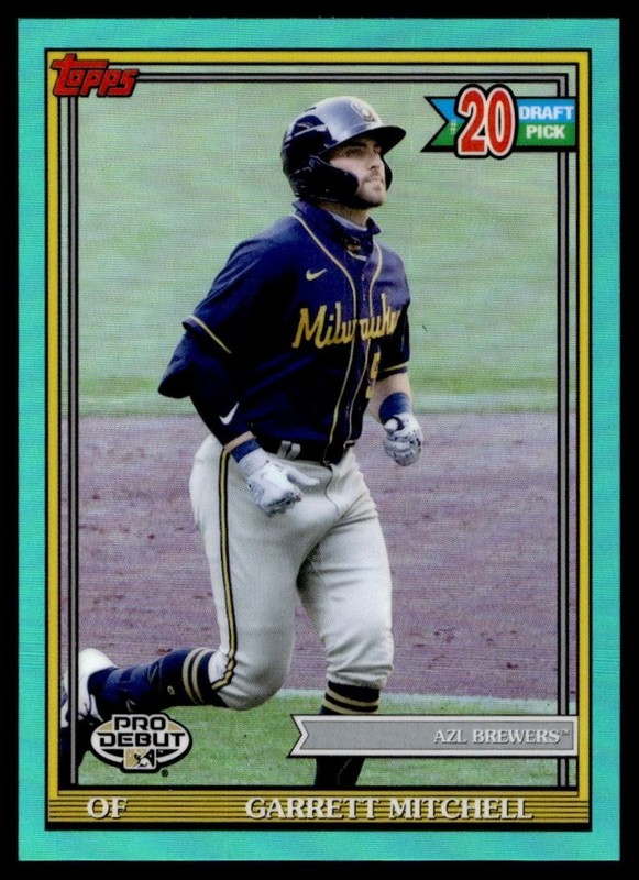 2021 Topps Pro Debut Chrome Aqua Refractor Garrett Mitchell 60/75 #PDC-168 A6