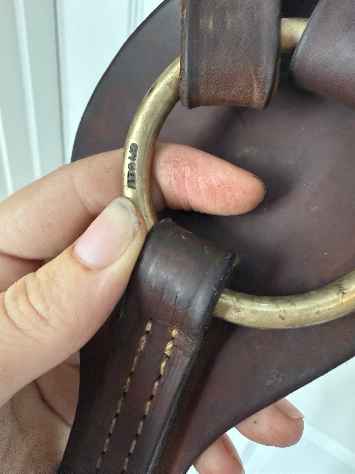 Italian Western English Brown Leather Thin Breast Collar Horse Size